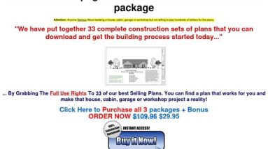 Garage, Dwelling, Cabin, Shed, Playhouse, Greenhouse & Barn Plans