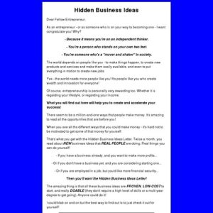 Hidden Industrial Suggestions Letter