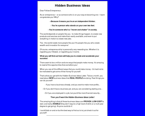 Hidden Industrial Suggestions Letter