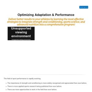 Optimizing Adaptation and Performance