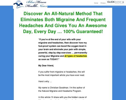 The Migraine And Headache Program! – Blue Heron Health Info