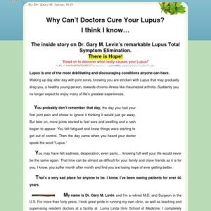 NEW! Proven Lupus Therapy by Dr Gary Levin M.D