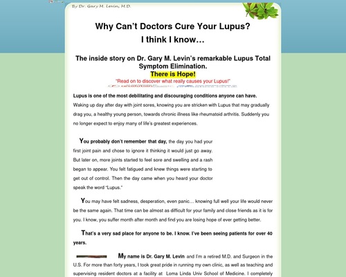 NEW! Proven Lupus Therapy by Dr Gary Levin M.D