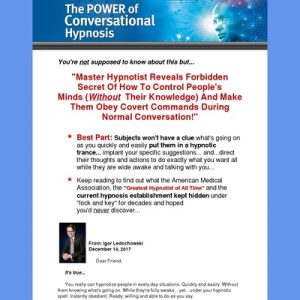 Vitality Of Conversational Hypnosis Atomize Direction and 20+ Products