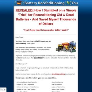 Battery Reconditioning 4 You – 100% Commission!