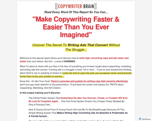 Copywriter Brain Huge Mark Program