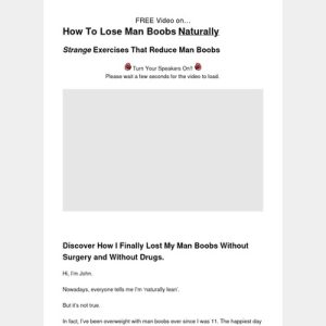 How To Lose ManBoobs Naturally – Original Salesletter!