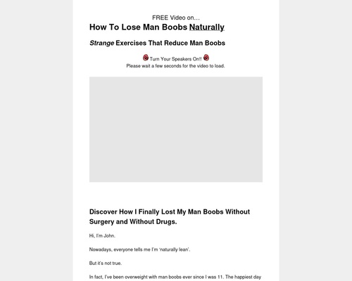 How To Lose ManBoobs Naturally – Original Salesletter!