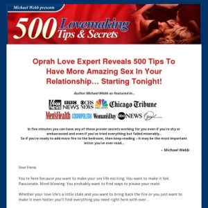 500 Lovemaking Tricks & Intercourse Secrets and systems