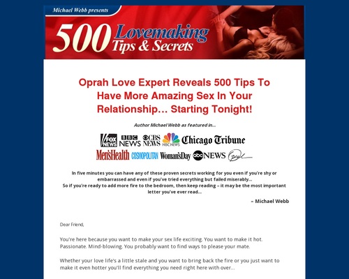 500 Lovemaking Tricks & Intercourse Secrets and systems