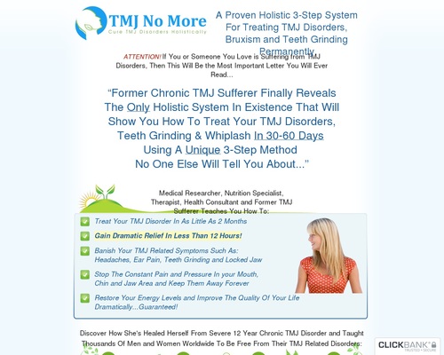 TMJ No More ™: $Forty five/Sale ~ Top TMJ, Bruxism & Enamel Grinding Offer!